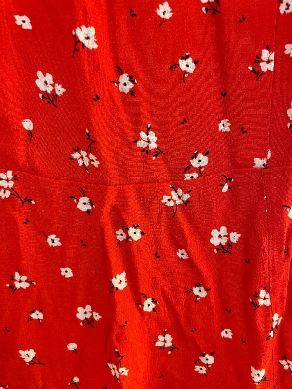 Mango Red Floral Midi Dress 4 - Picture 4 of 5